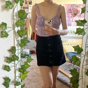 XS Black Corduroy F21 Mini Skirt🖤